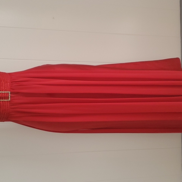 Maria Bonita Long Spaghetti Strap Dress Red Small - Picture 4 of 10